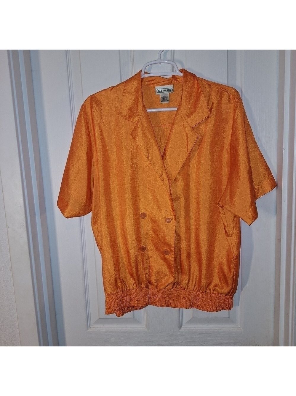Neil Martin Orange Blouse Size 16 Vintage